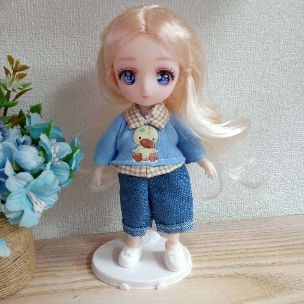 Búp bê Anime mini Mắt truyện tranh cao 16cm kèm đồ ngộ nghĩnh