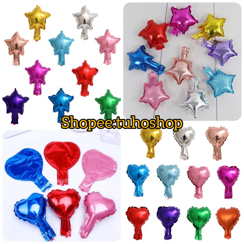 Bóng hình trái tim, ngôi sao nhí 5inch trang trí sinh nhật - BiBo baby