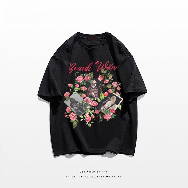 NRVP Áo Thun Nữ Oversize Cổ Tròn Thời Trang Hàn Quốc