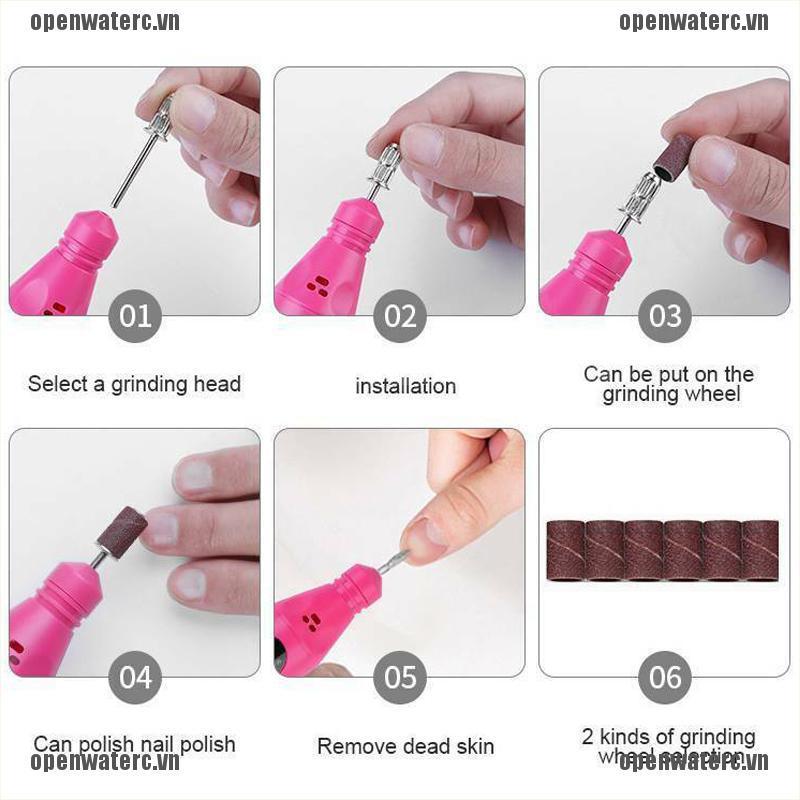 [Hàng mới về] Máy dũa móng tay bằng điện kết nối Usb tiện dụng kèm phụ kiện