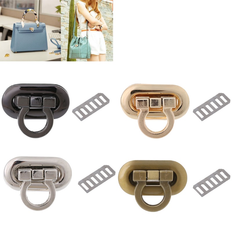 Khóa gài túi xách bằng kim loại xoay được diy tiện dụng