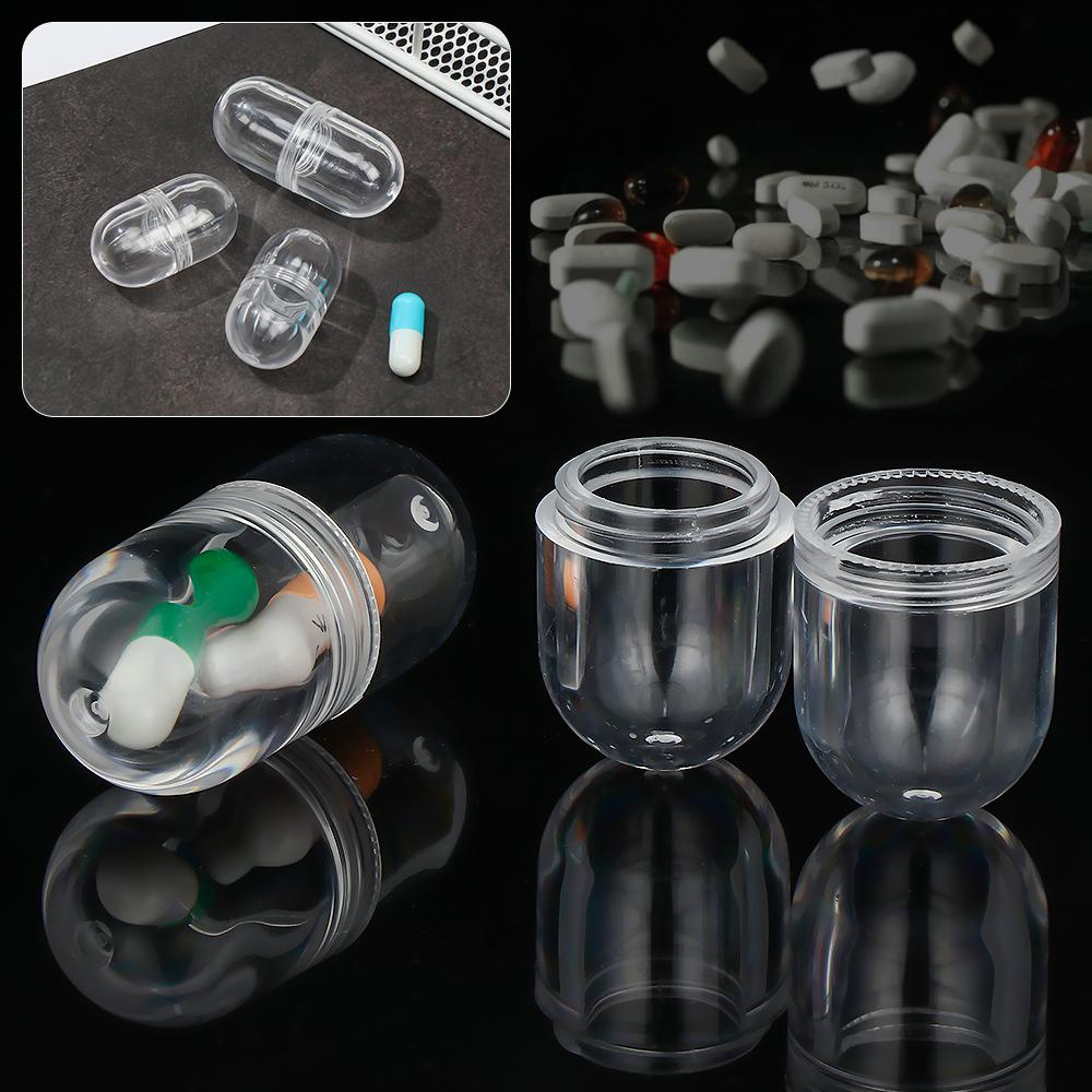 Bộ 5 Chai Rỗng Đựng Thuốc Mini Chống Thấm Nước Có Vỏ Hình Viên Con Nhộng