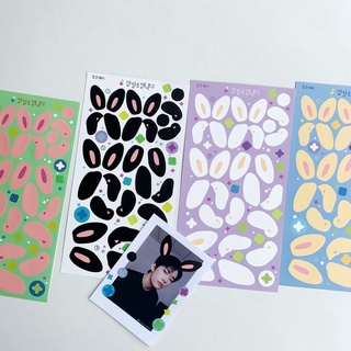 Hình Dán Trang Trí Họa Tiết Tai Thỏ Nhiều Màu Sắc Xinh Xắn Đáng Yêu