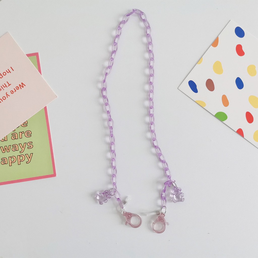 Dây Đeo Mặt Nạ Hình Gấu Hoạt Hình Màu Sắc Ngọt Ngào