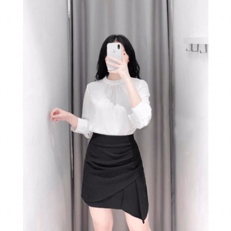 (SIÊU HOT)CHÂN VÁY XẾP LY CHÉO VẠT 2 LỚP CAO CẤP | BigBuy360 - bigbuy360.vn