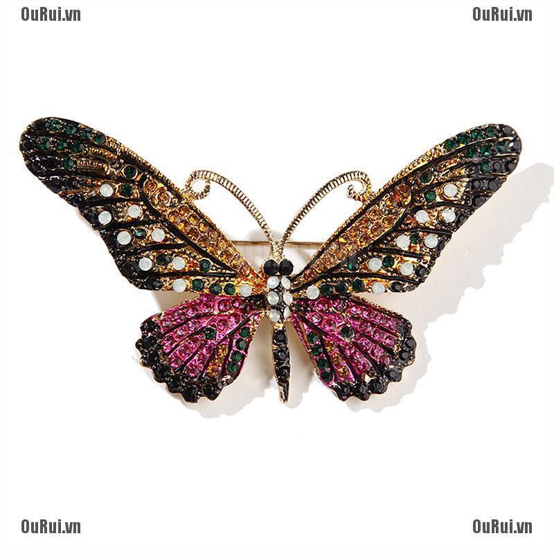 Ghim Cài Áo Hình Bướm Đính Đá Nhân Tạo Thời Trang