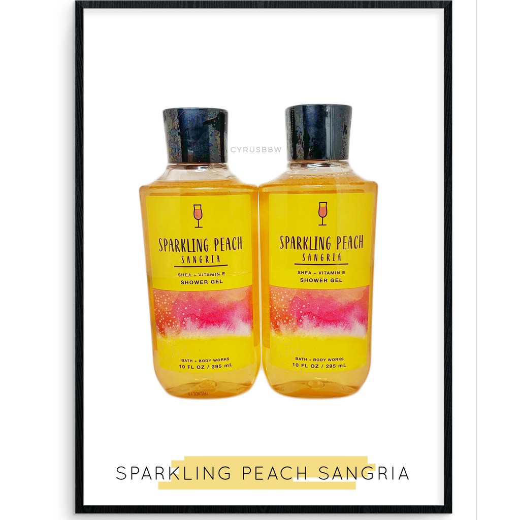 Bộ Sản Phẩm Mist Xịt Toàn Thân, Gel Tắm Bath &amp; Body Works Sparkling Peach Sangria Từ Mỹ