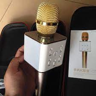 Micro karaoke tích hợp Loa Bluetooth Q7 Micro karaoke bluetooth (Vàng)/.,kldfg
