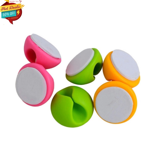 Kẹp Cố Định Dây Cáp Để Bàn Bằng Cao Su Màu Ngẫu Nhiên