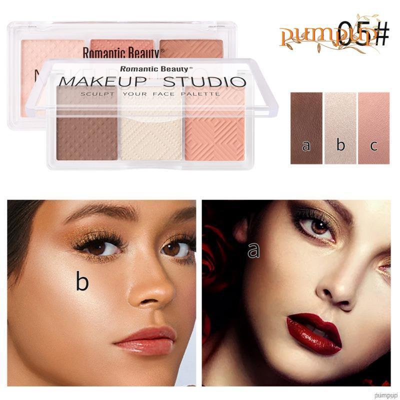 [Hàng mới về] Bảng phấn bronzer / tạo khối / phấn bắt sáng tạo khuôn mặt cảm giác chữ v ba màu