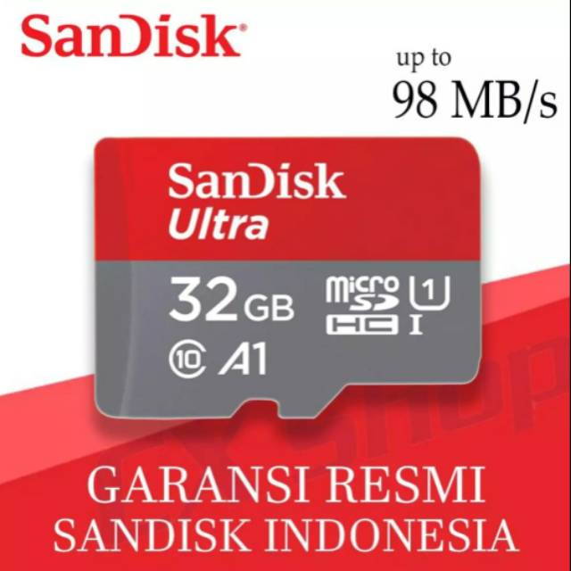 Thẻ Nhớ Sandisk Ultra Microsd 32gb A1 98mb / S
