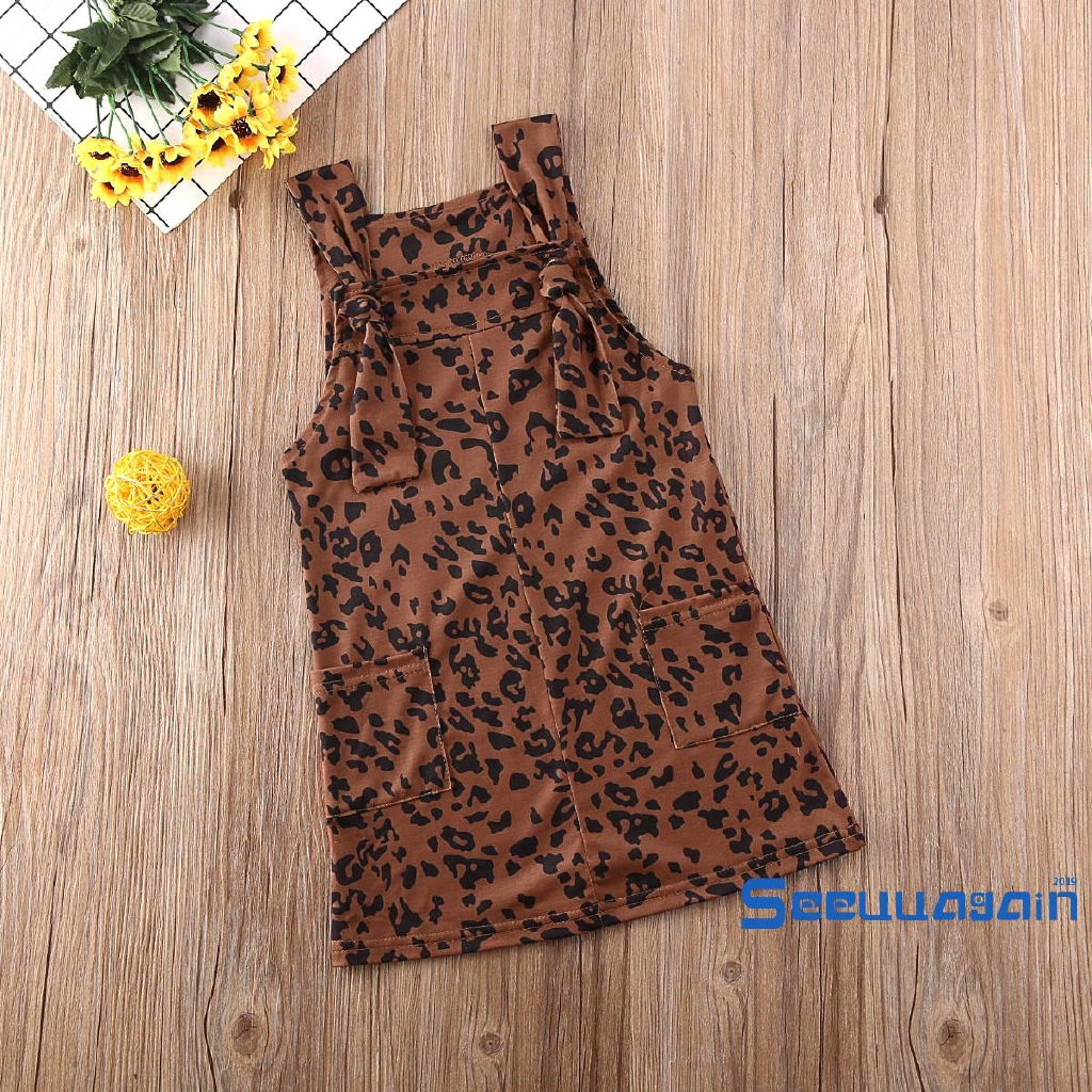 Đầm xòe họa tiết da báo cho bé gái