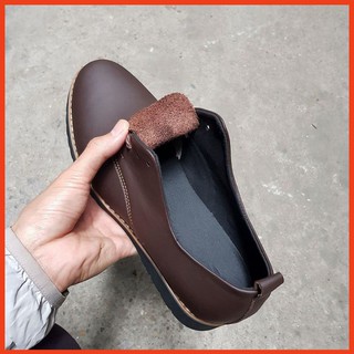 Giày Da Nam Sneaker Cột Dây Da Thật Khâu Viền