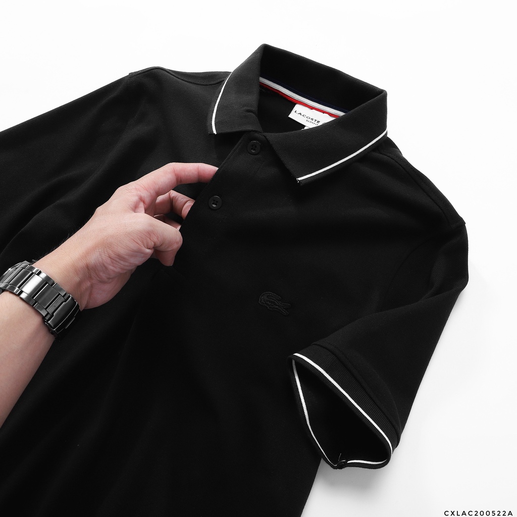 Áo thun polo nam xuất dư, chất vải cotton hạt pique cao cấp, form slim fit tôn dáng 9524