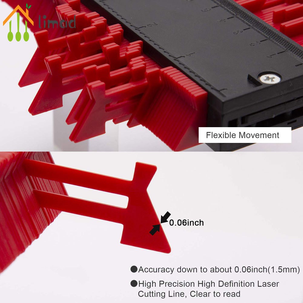 【COD】# limad Contour Gauge 12/25cm Irregular Profile Gauge Ruler for Accurate Measurement