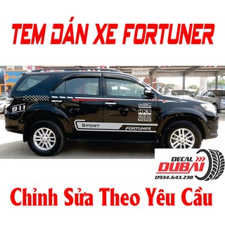 Tem Dán Xe Toyota Fortuner Đen TRD