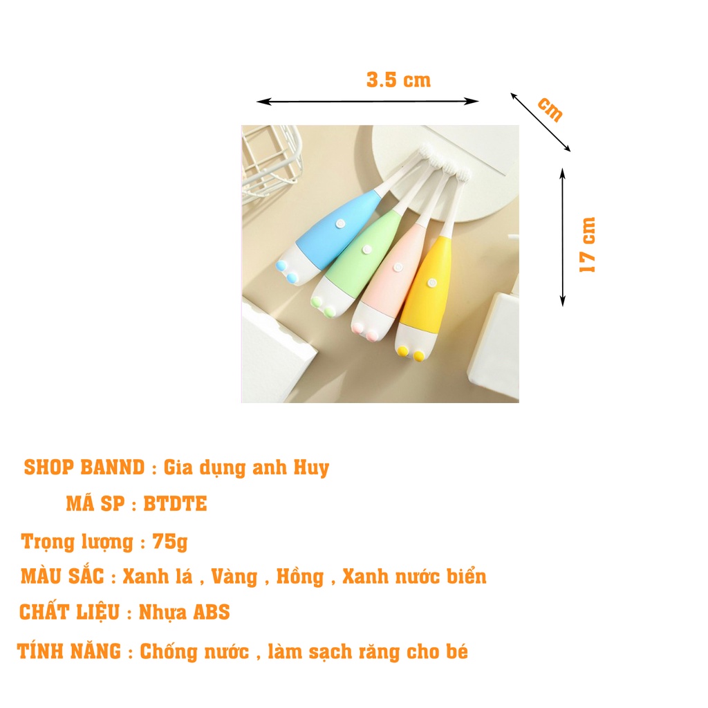 Bàn chải điện cho bé đánh răng tự động bàn chải trẻ em kids có chế độ chống nước  - Shop Gia dụng anh huy