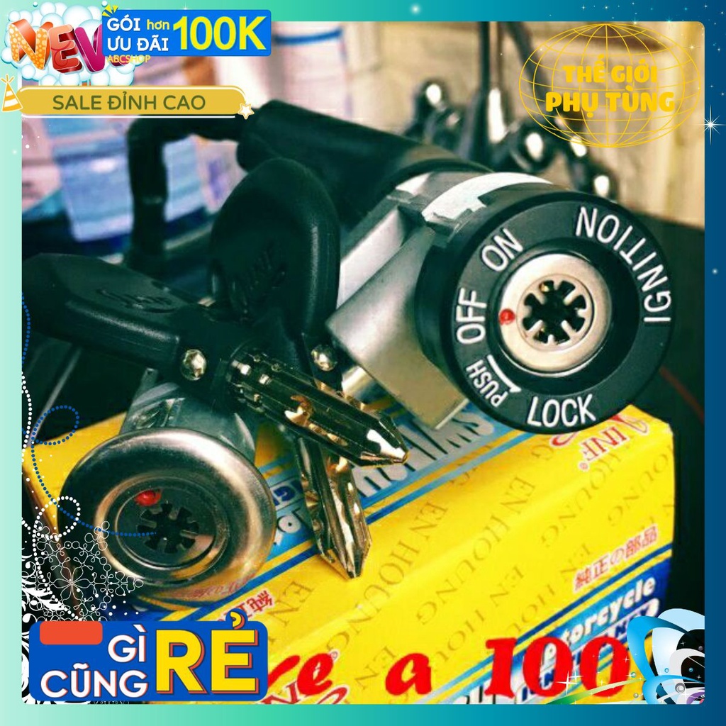 Ổ khóa 8 cạnh cho Wave Thái, Anpha nhỏ, ZX (tám cạnh Wave A nhỏ 2000, hiệu INF Chiau Hung Châu Hưng cho xe máy Honda)