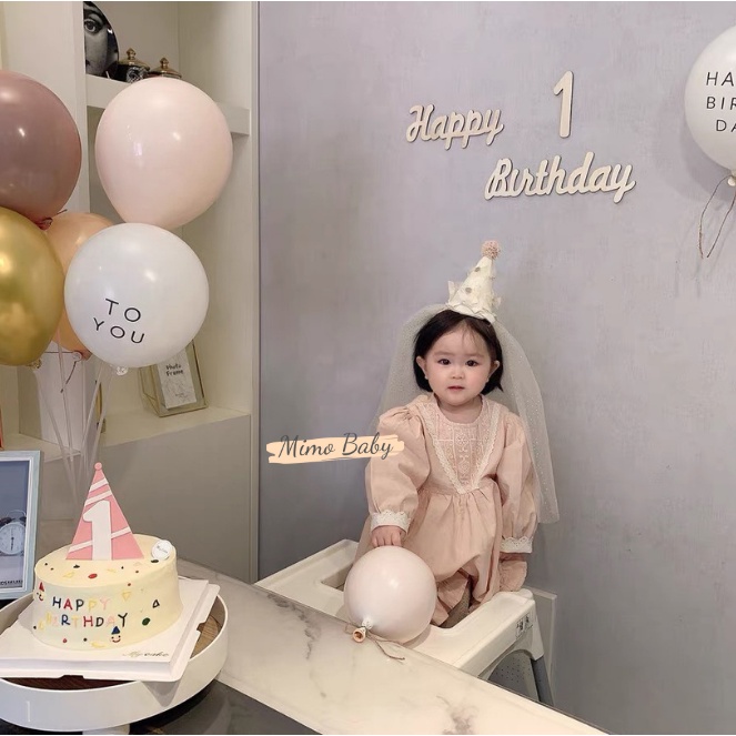 Bờm mũ chóp đính voan xòe lấp lánh, bờm cô dâu cho bé gái BD49 Mimo Baby