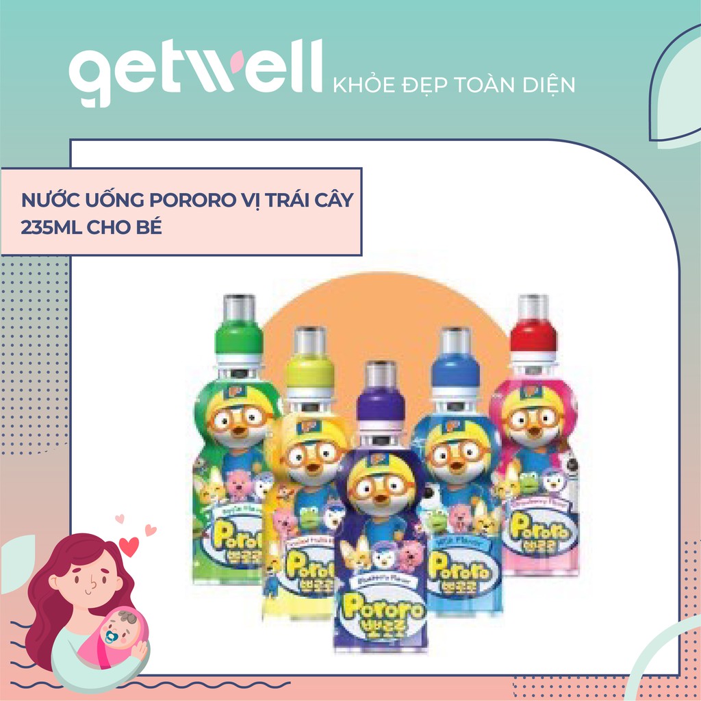 NƯỚC UỐNG PORORO VỊ TRÁI CÂY - 235ML