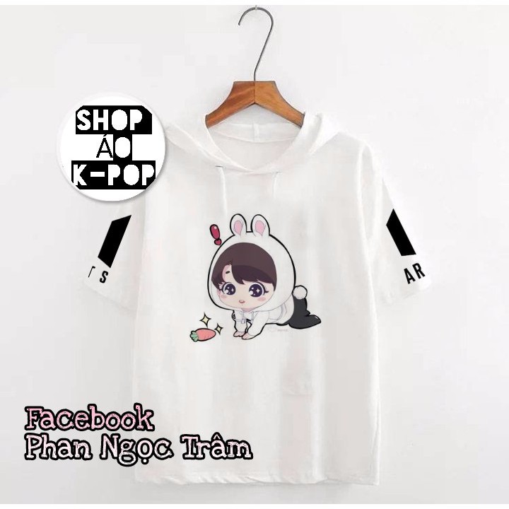 Áo hoodie BTS Jung Kook in chibi cực dễ thương cực HOT