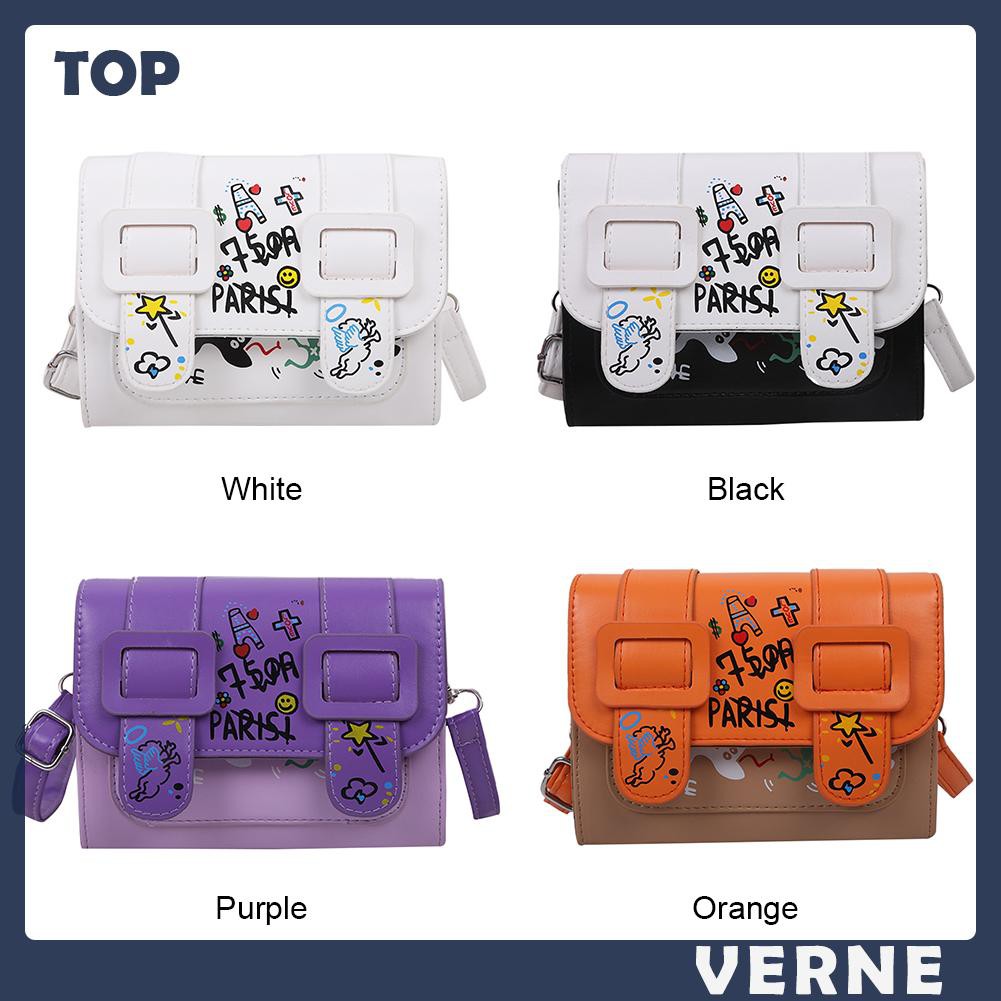 Túi Da Pu Đeo Chéo In Họa Tiết Graffiti Thời Trang Cho Nữ