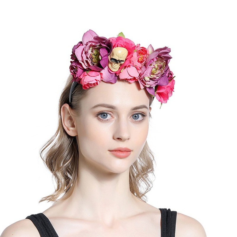 Băng Đô Cài Tóc Hóa Trang Hình Đầu Lâu Hoa Lớn