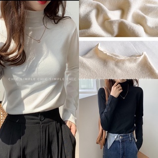 Áo len giữ nhiệt cổ lọ thun mịn hàng Qc