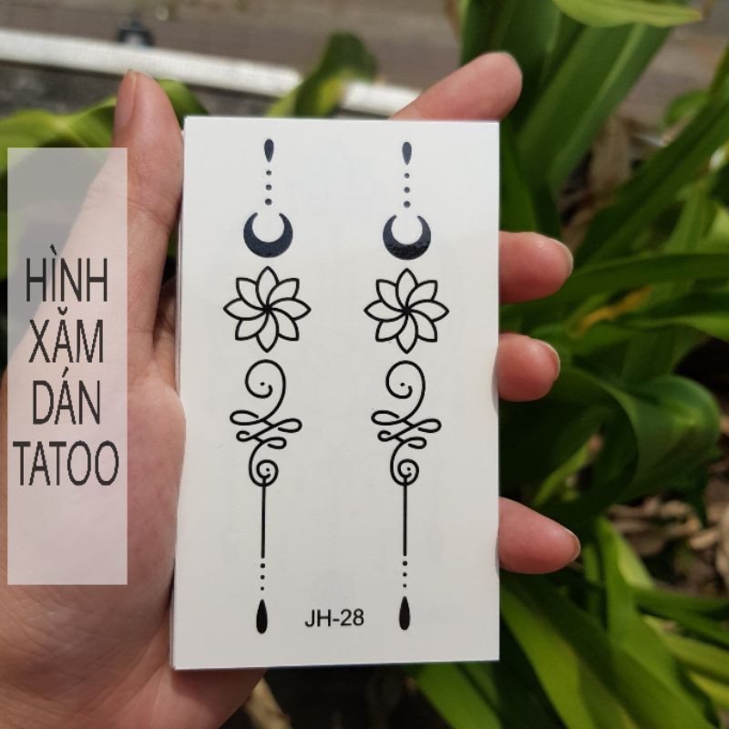 Hình xăm style boho Jh28. Xăm dán tatoo mini tạm thời, size &lt;10x6cm