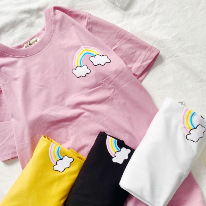 🍃 Áo Thun Say Happy Rainbow 🍃