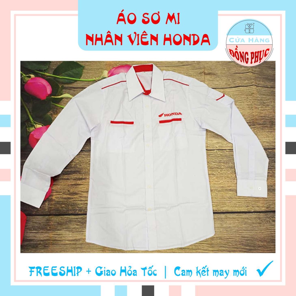 ĐỒNG PHỤC SƠ MI NHÂN VIÊN BÁN HÀNG HONDA NAM NỮ, ÁO SƠ MI HONDA, MẪU ĐÚNG CHUẨN CỦA HEAD, Gía sỉ