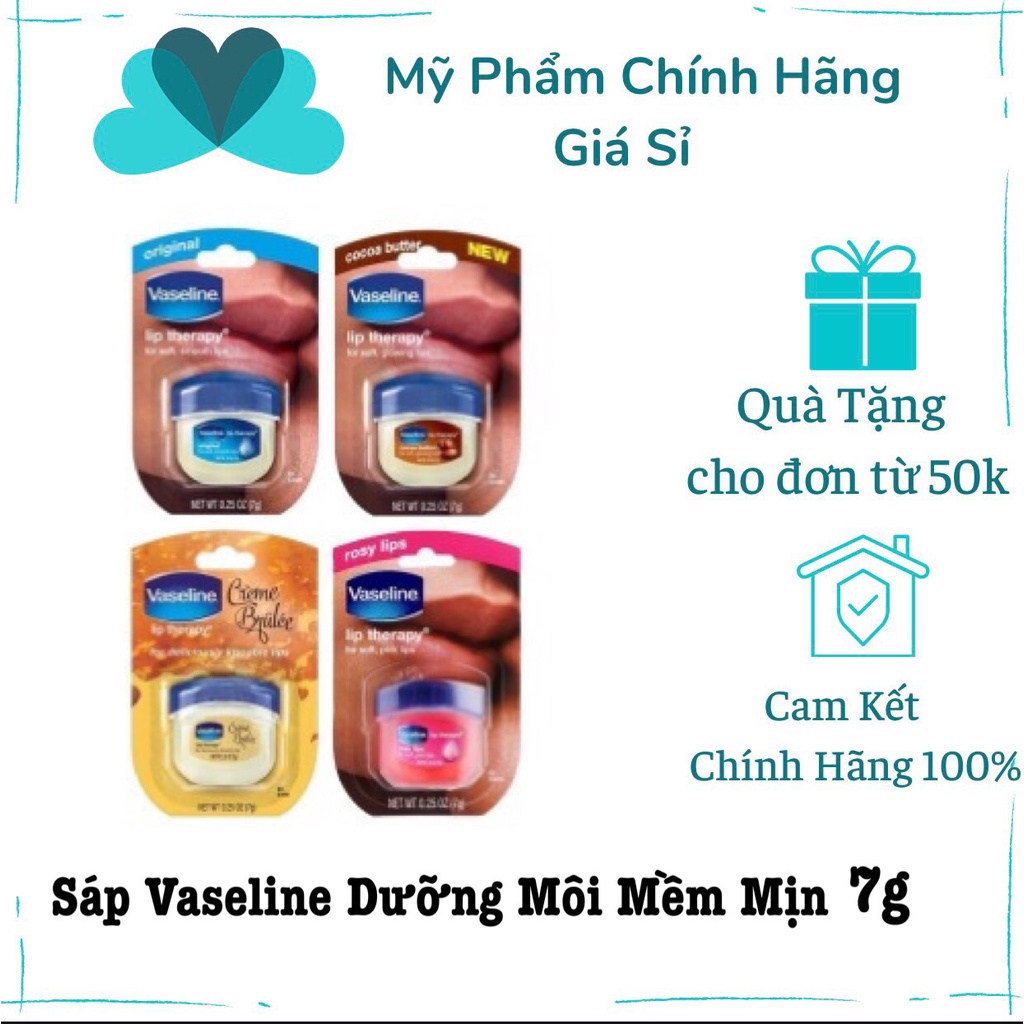 Sáp Vaseline Dưỡng Môi Mềm Mịn 7g