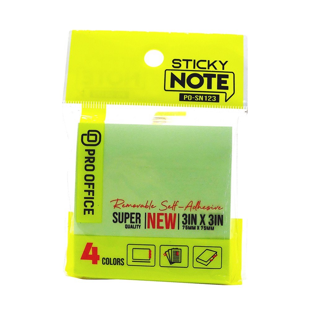 Giấy note Pro Office PO-SN123 kích thước 3x3 4 màu