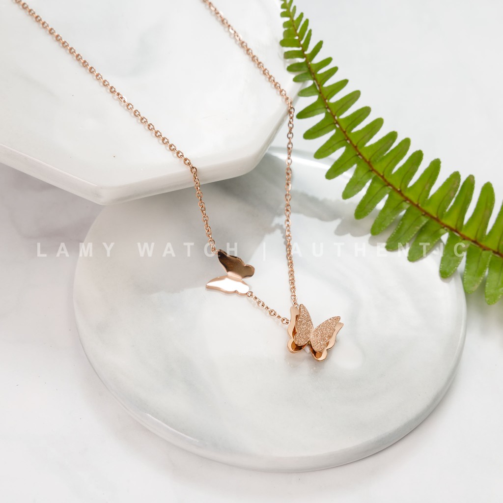 Dây chuyền nữ CDE Pave Butterfly Necklace Rose Gold CDE6005RG