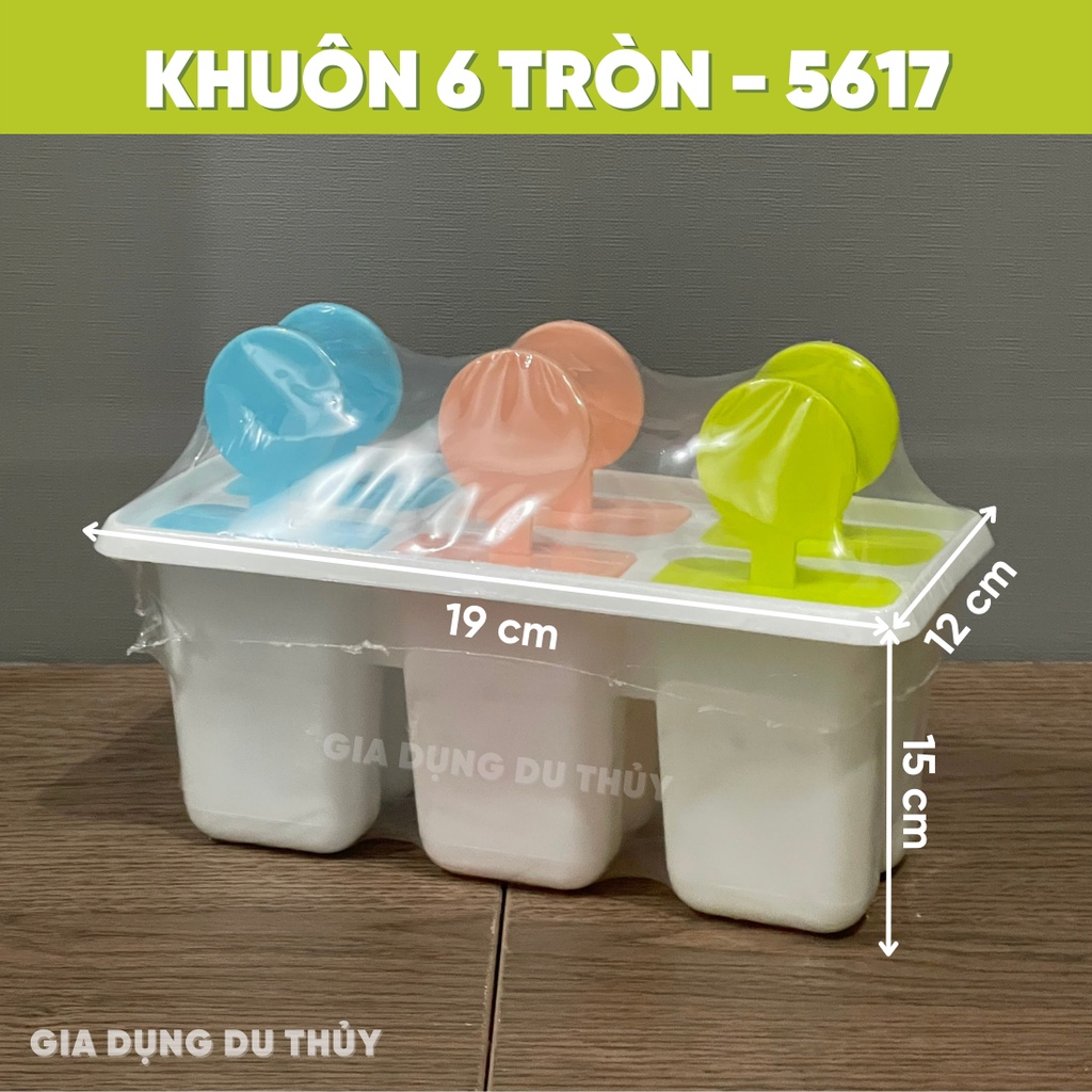 Khuôn làm kem 6 que, 4 que hình tròn, hình tai thỏ nhựa Việt Nhật nhiều màu sắc đẹp bắt nhựa PP chính phẩm an toàn