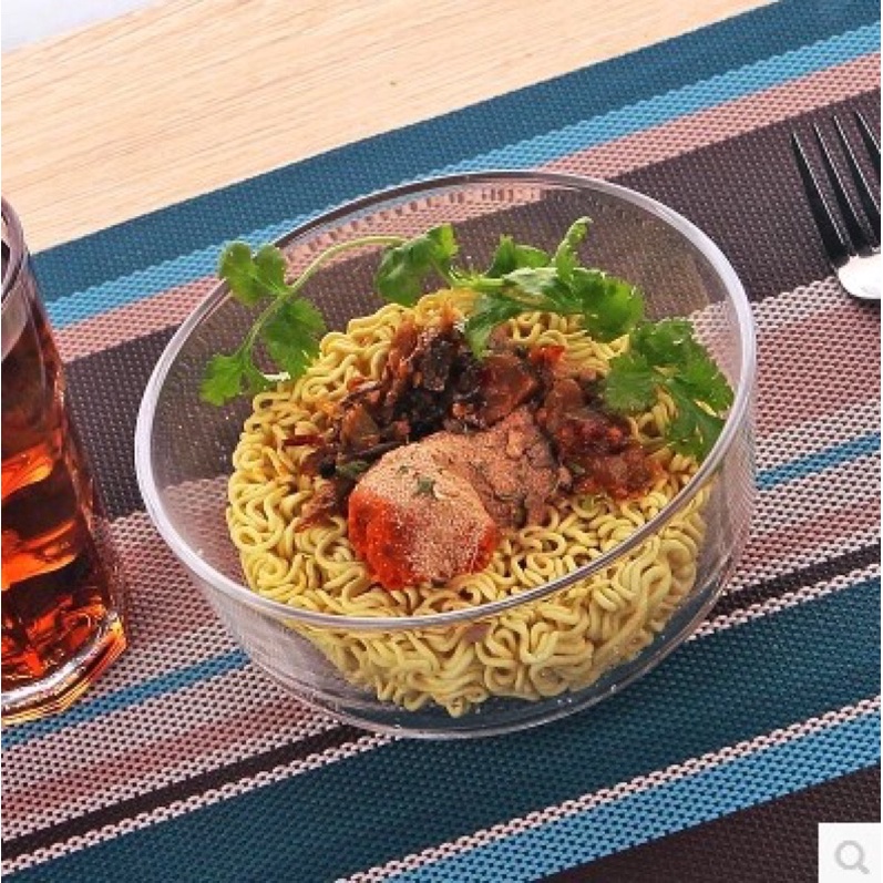 Bộ 6 chén trơn thuỷ tinh 615ml đựng đồ ăn/ăn mì gói chóng đói mùa dịch