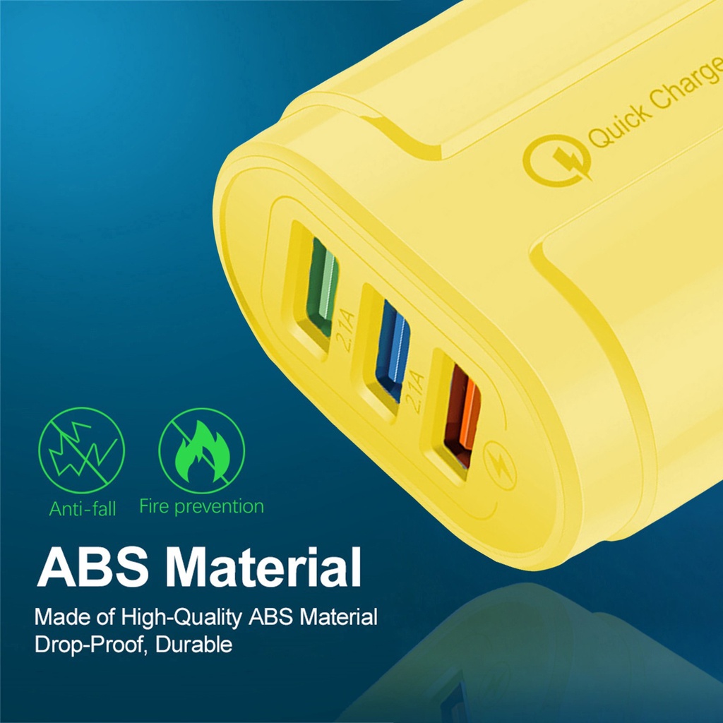 Củ Sạc Nhanh 2A 3 Cổng Usb Cho i-Phone 14 13 12 Android Type c