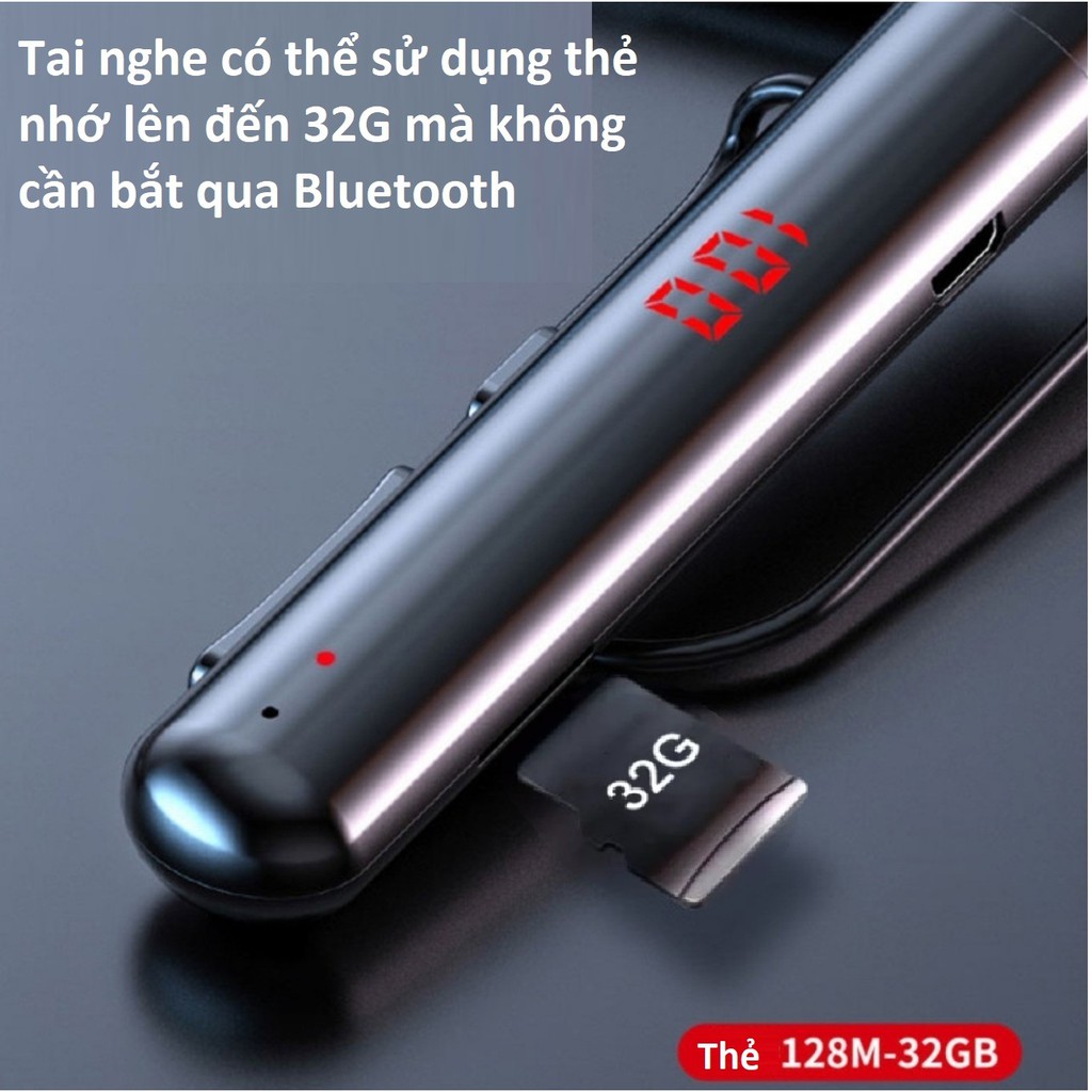 Tai Nghe Bluetooth thể thao S960 chip 5.0 Pin khủng 600mAh, Nghe Nhạc 60h ,hỗ trợ LED báo % pin, hỗ trợ khe lắp thẻ nhớ.