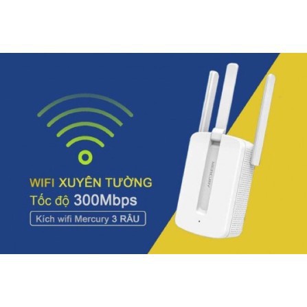 [ xả kho ] C96  Bộ kích sóng wifi 3 râu Mercury MW310RE - kích sóng - kích sóng 3 râu mercury