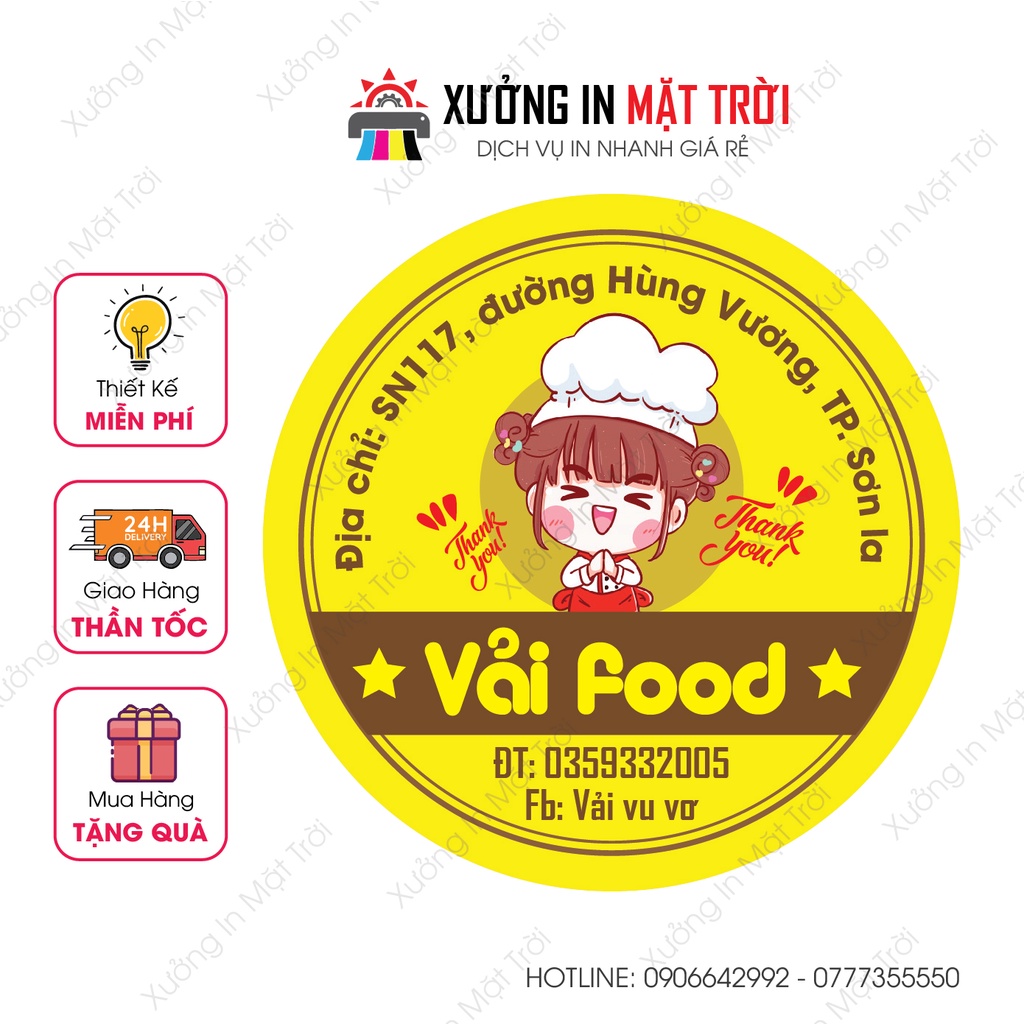 In tem dán, sticker khổ a3, thiết kế theo yêu cầu!