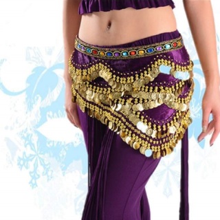 Đai thắt lưng múa bụng nhung tầng đá Belly dance múa bụng