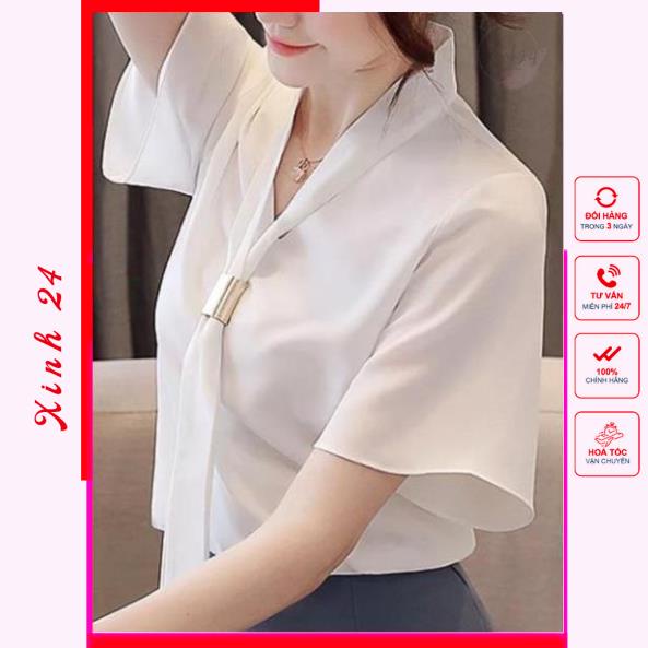 Áo Kiểu Nữ Tay Loe , áo sơ mi nữ tay loe, hàng thiết kế form chuẩn. | BigBuy360 - bigbuy360.vn