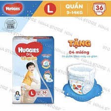 Bỉm Huggies Quần L36/M40Tặng 4 Miếng Tã Quần