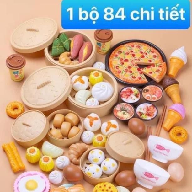 Đồ Chơi Nấu Ăn 80 CHII TIẾT , Bộ Đồ Chơi Nấu Ăn Nhà Bếp 84 Chi Tiết Cho Bé Phát Triển Trí Tuệ