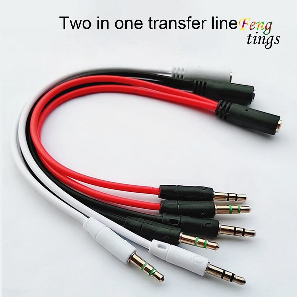 Dây cáp chia tai nghe 3.5mm lỗ cắm sang 2 đầu cắm âm thanh AUX tiện lợi