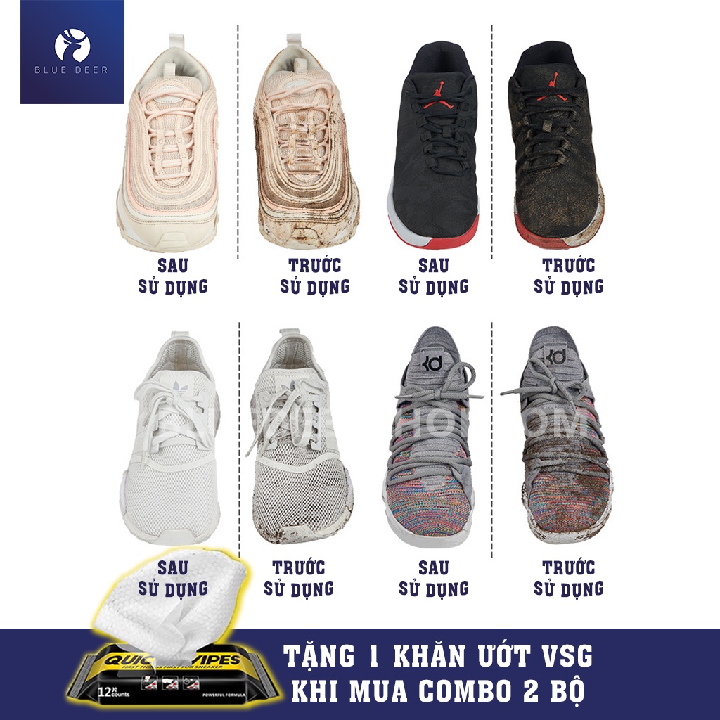 Bộ Kit Vệ Sinh Giày Sneaker Cleaning 150ml kèm bàn chải và khăn – Tặng Khăn Ướt Vệ Sinh Giày khi mua Combo 2 Bộ Kit