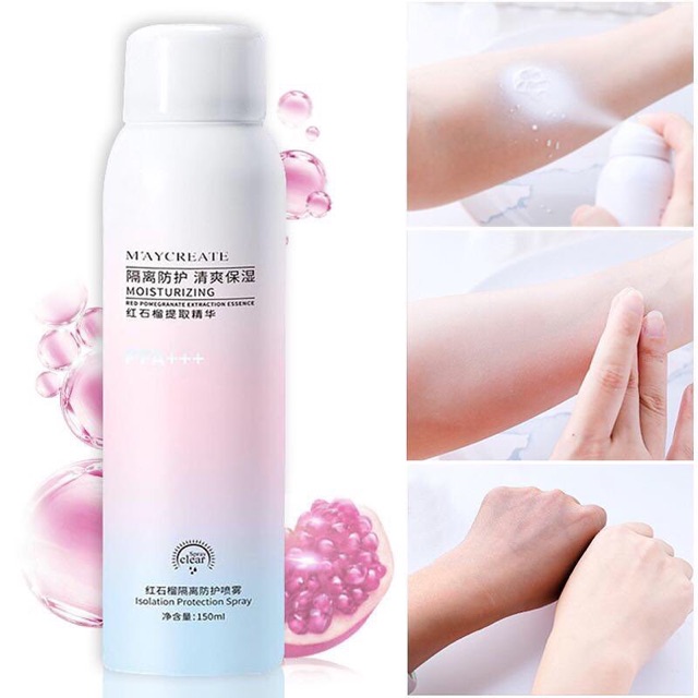 Xịt Chống Nắng Trắng Da Maycreate 150ml