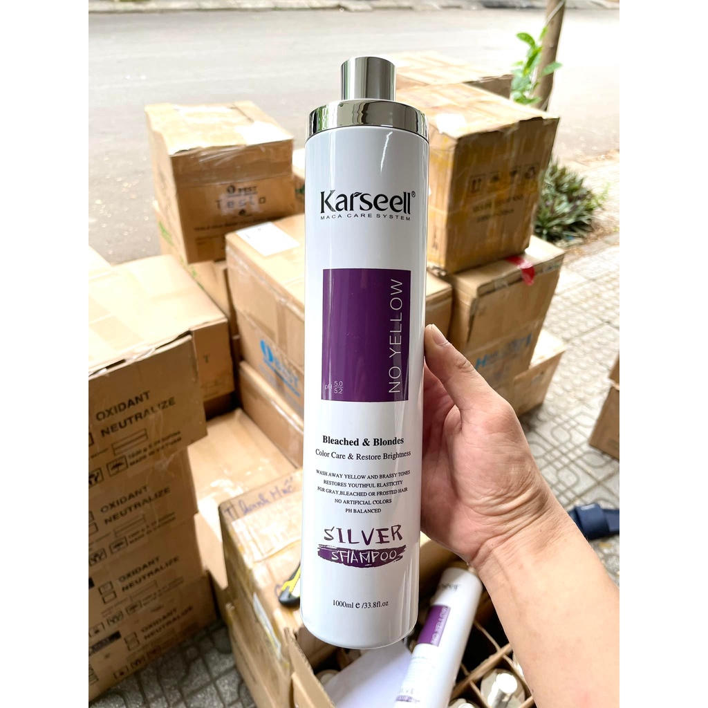 Dầu gội tím khử vàng Karseell SILVER No Yellow Shampoo 1000ml