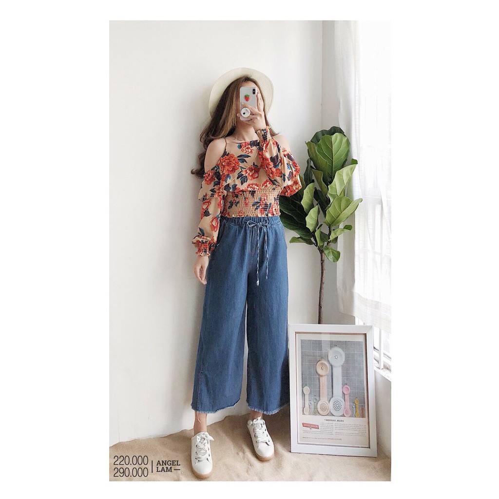 FS50K_Quần Jeans Nữ Ống Rộng OHS3043 | WebRaoVat - webraovat.net.vn