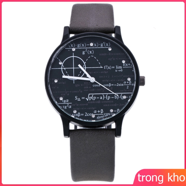 Đồng hồ đeo tay thời trang có mặt in họa tiết hình học toán học cho học sinh